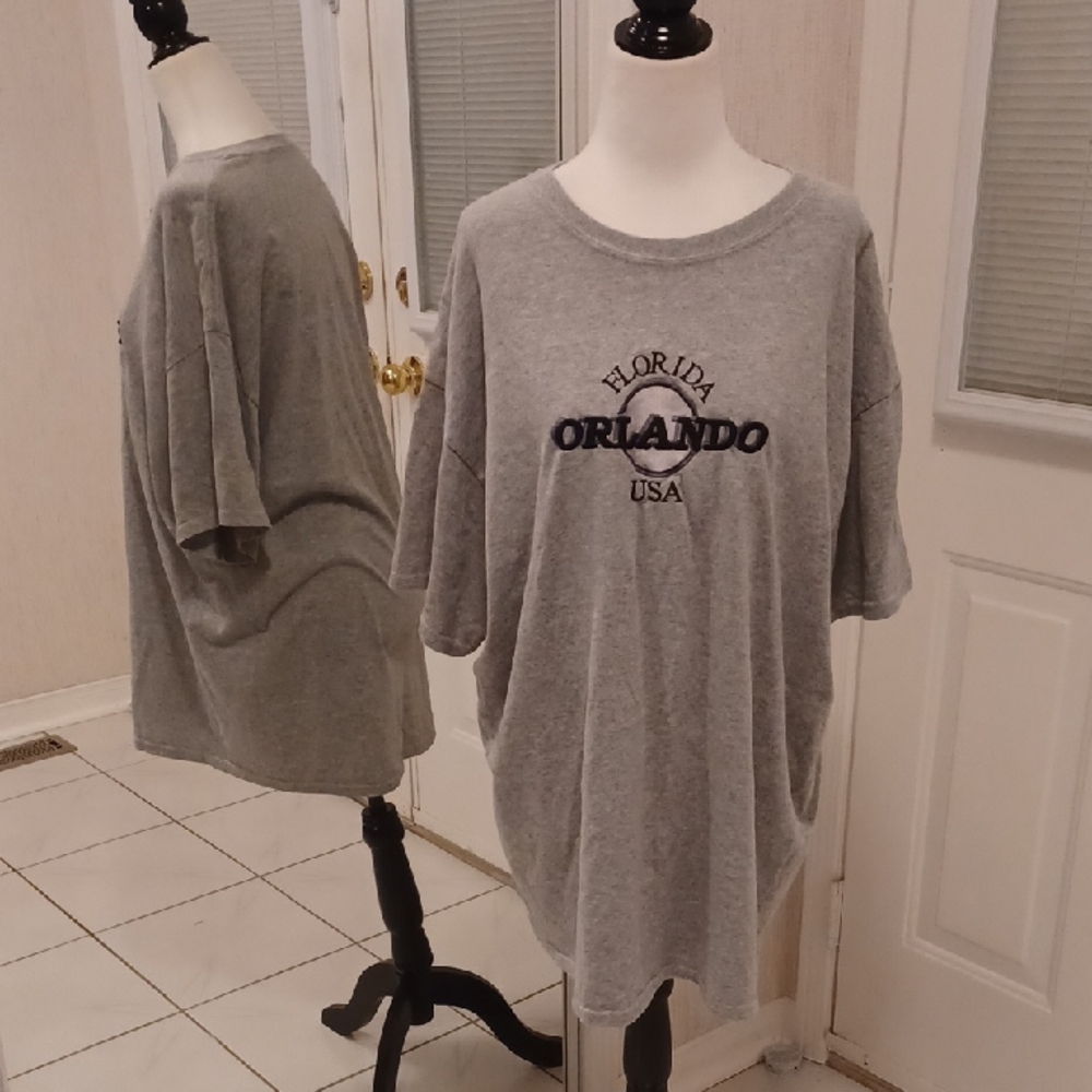 4/$60 New Gray Orlando Florida Embroidered T-Shirt - Size XL